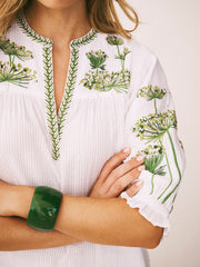 Andi cotton seersucker embroidered top - White | NRBY Clothing