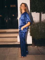 Clea silk satin lace print trouser | NRBY Clothing