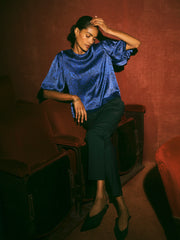 Anesha silk satin lace print top | NRBY Clothing