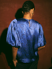 Anesha silk satin lace print top | NRBY Clothing