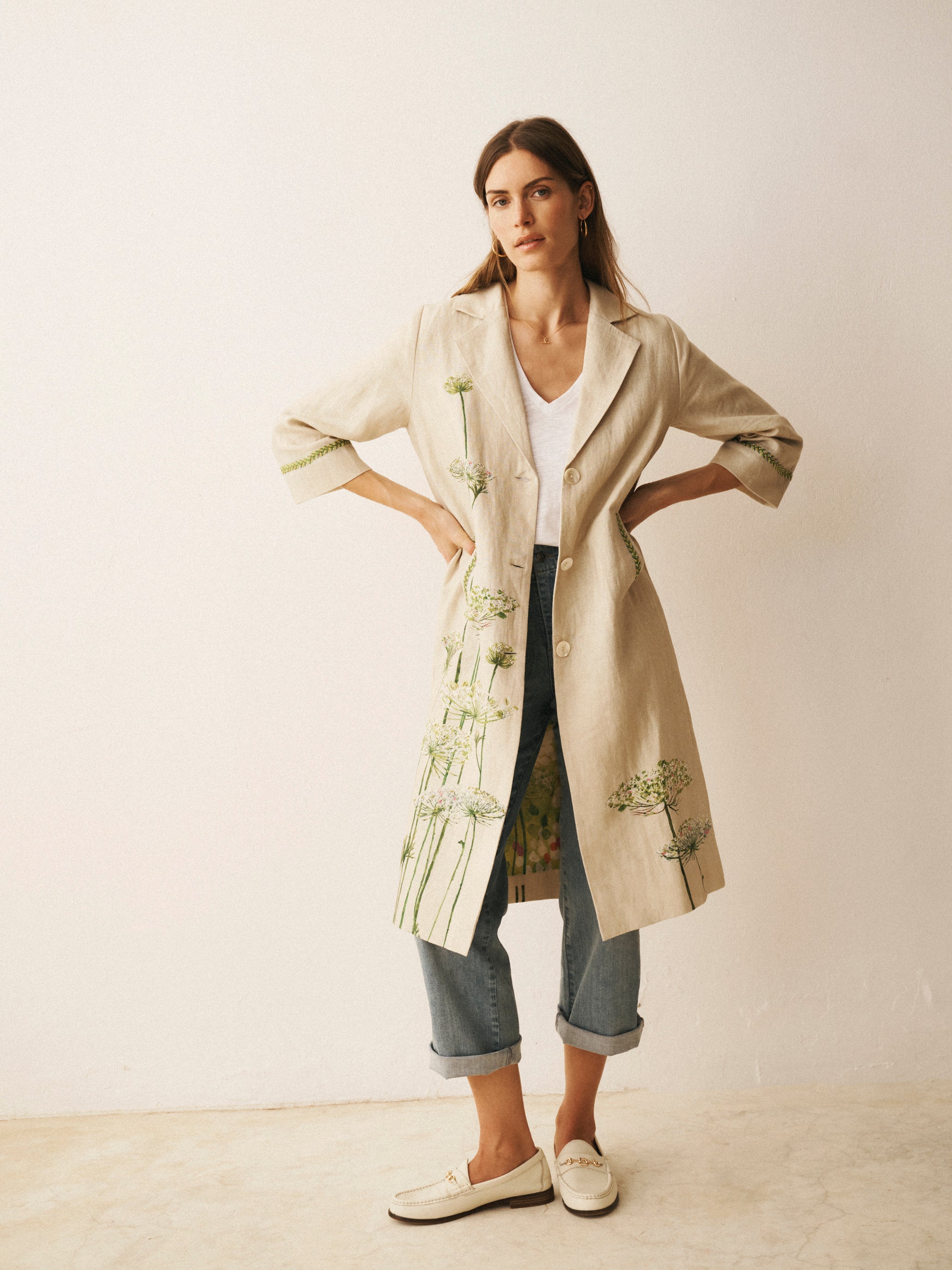 Anne Linen Embroidered coat | Luxury Summer Coat | BOYD X NRBY