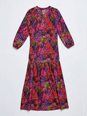 Ashlyn silk crazy petal print maxi dress | NRBY Clothing