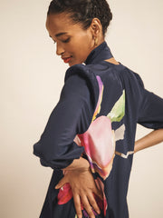 Ashlynn silk orchid print dress