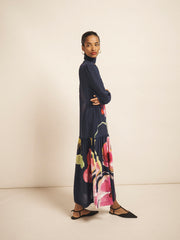 Ashlynn silk orchid print dress