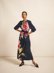Ashlynn silk orchid print dress