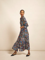 Astrid ribbon print maxi dress