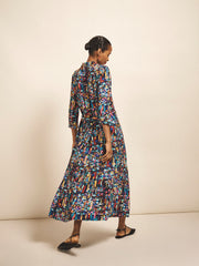 Astrid ribbon print maxi dress