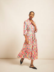 Astrid bright ribbon print maxi dress | NRBY Clothing