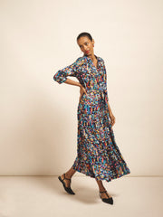 Astrid ribbon print maxi dress