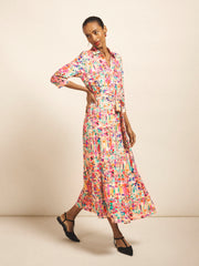 Astrid bright ribbon print maxi dress | NRBY Clothing