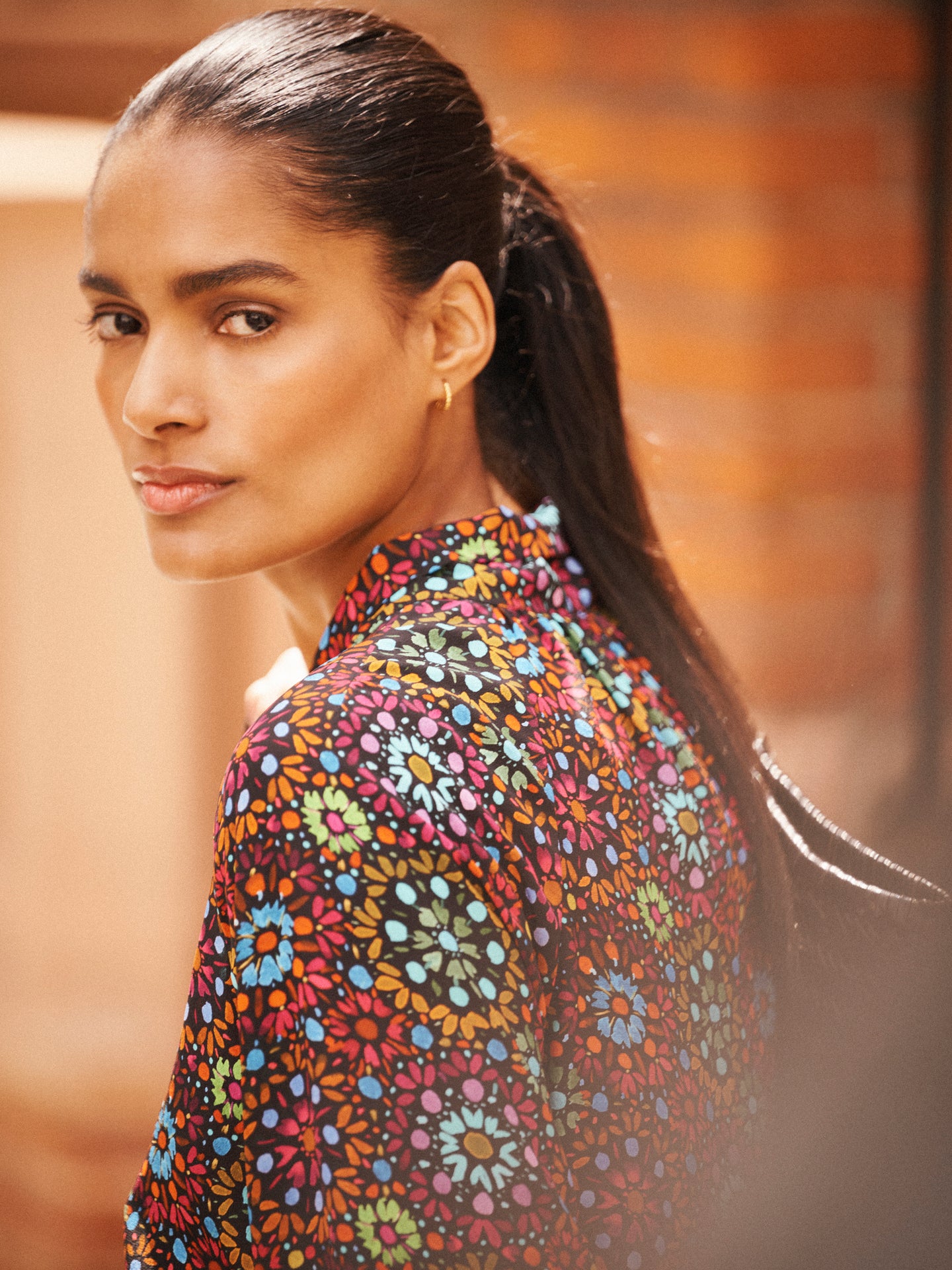 Aubree silk kaleidoscope top