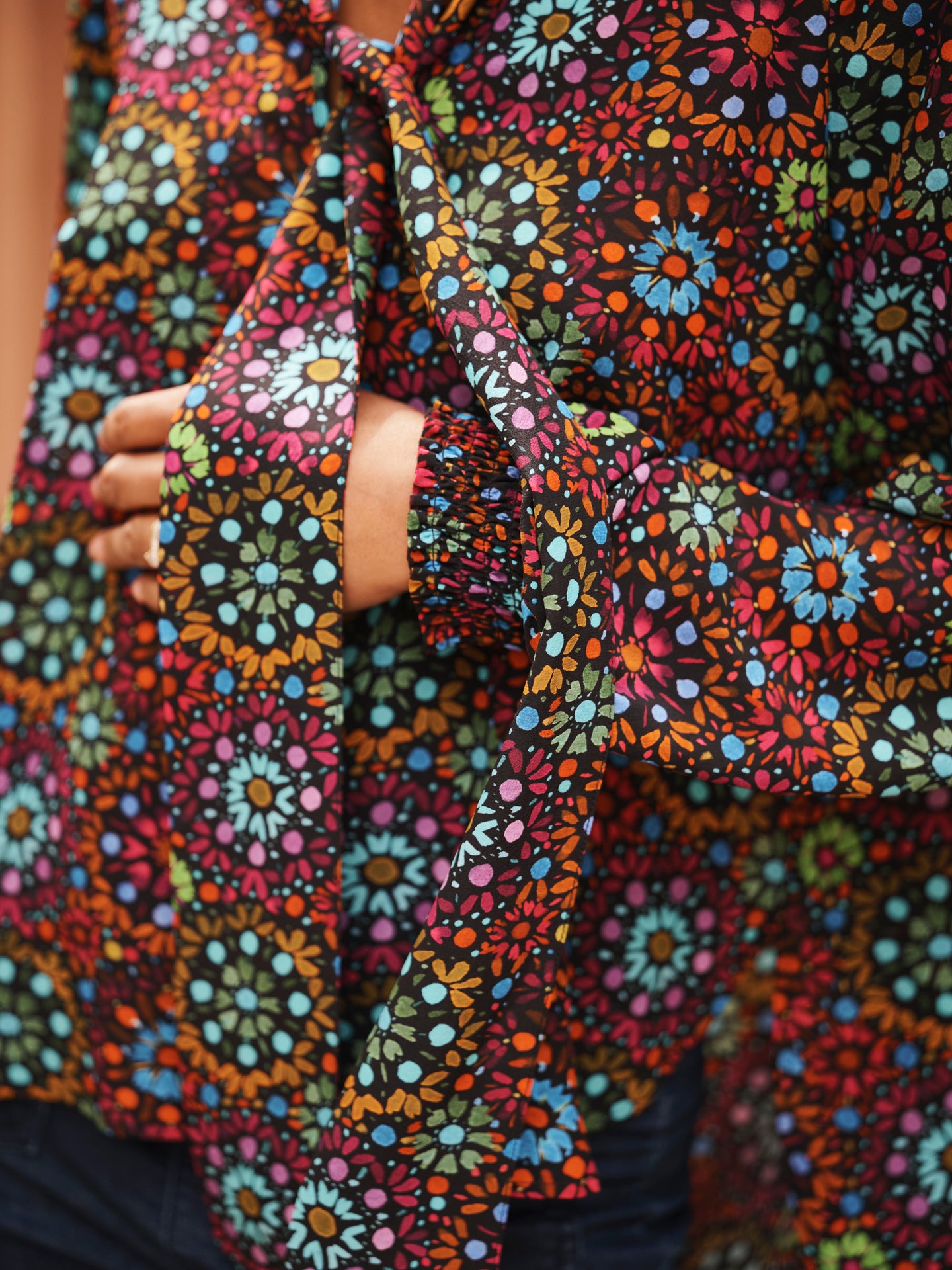 Aubree silk kaleidoscope top