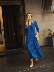 Avery silk maxi dress - Cobalt Blue