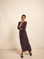 Avery silk maxi dress - Damson
