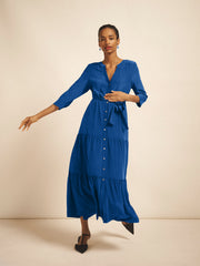Avery silk maxi dress - Cobalt Blue