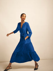 Avery silk maxi dress - Cobalt Blue