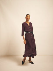 Avery silk maxi dress - Damson