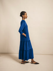 Avery silk maxi dress - Cobalt Blue