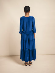 Avery silk maxi dress - Cobalt Blue