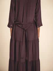 Avery silk maxi dress - Damson