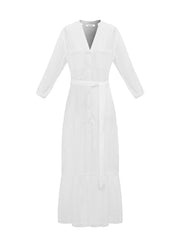 Addy cotton double cloth maxi dress - White