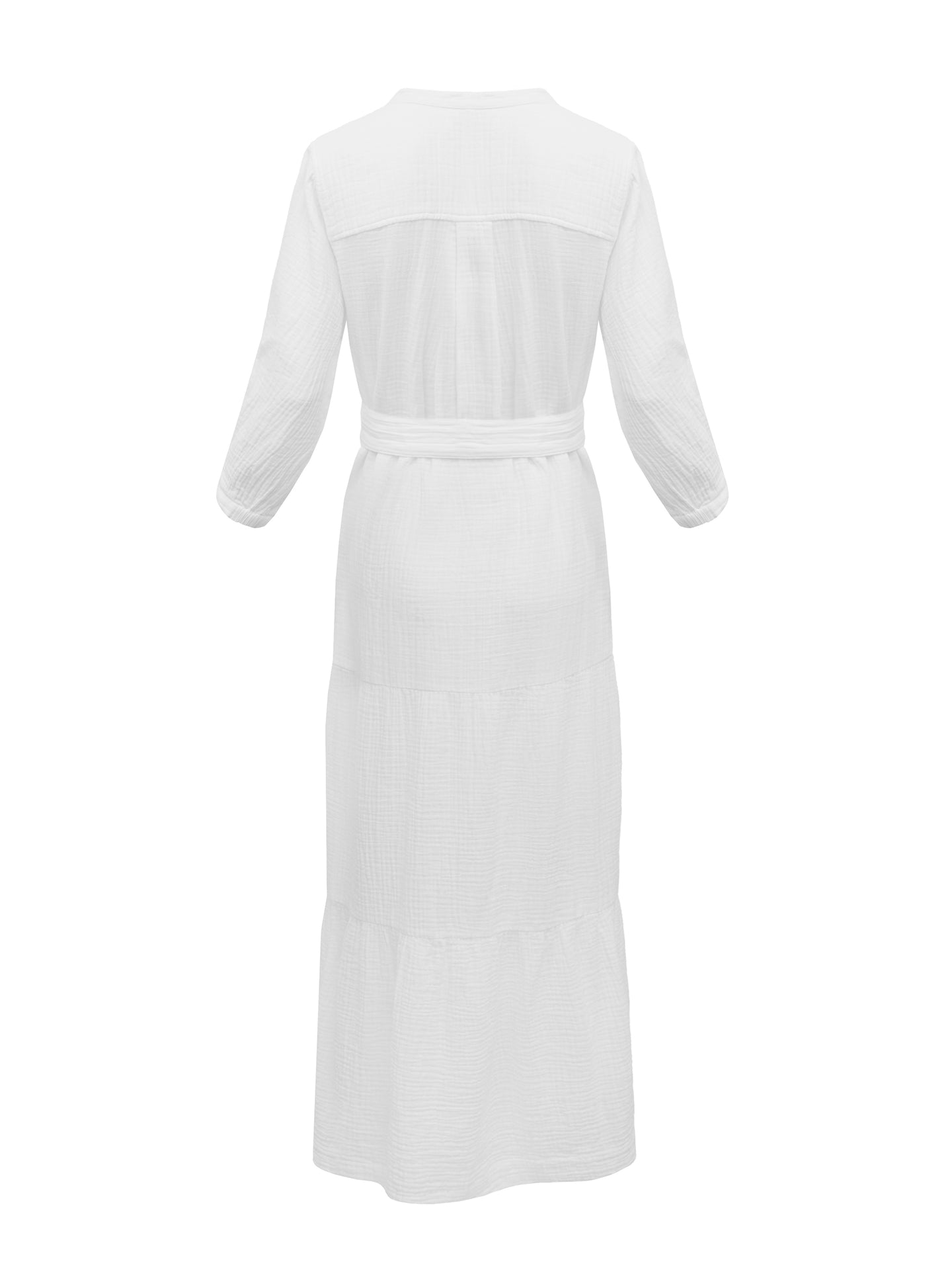 Addy cotton double cloth maxi dress - White