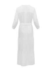 Addy cotton double cloth maxi dress - White