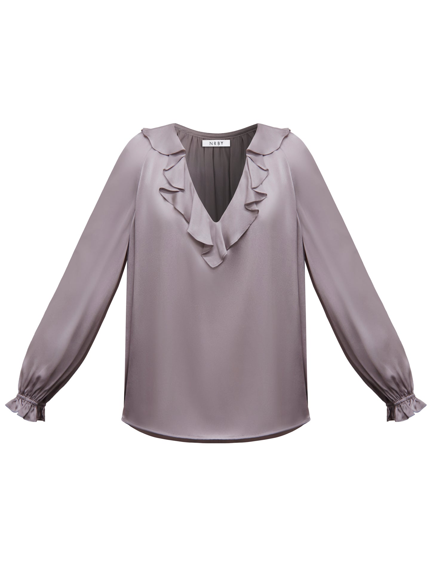 Alberta silk satin top - Pearl Grey