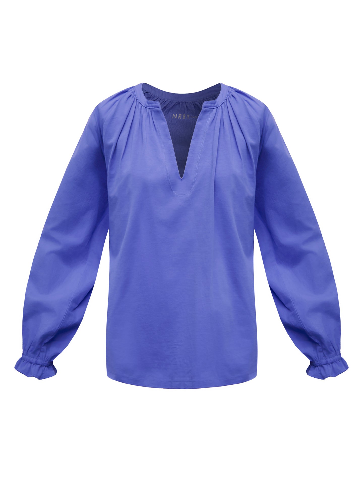 Anita cotton shirt - Azure Blue