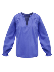 Anita cotton shirt - Azure Blue