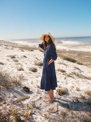 Annalisa cotton double cloth dress - Navy | NRBY Clothing
