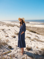 Annalisa cotton double cloth dress - Navy | NRBY Clothing