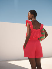 Hadleigh cotton double cloth short - Geranium | NRBY Clothing