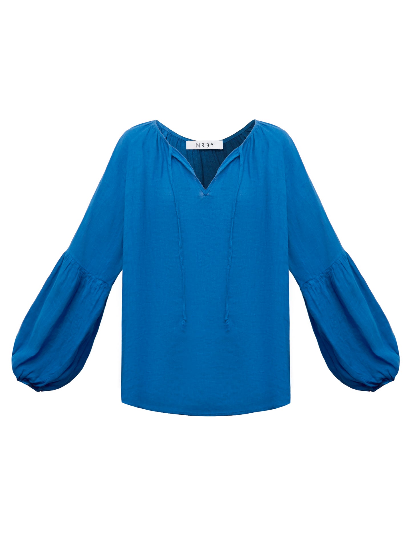 Athena gauze linen shirt - Cobalt Blue