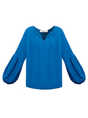 Athena gauze linen shirt - Cobalt Blue
