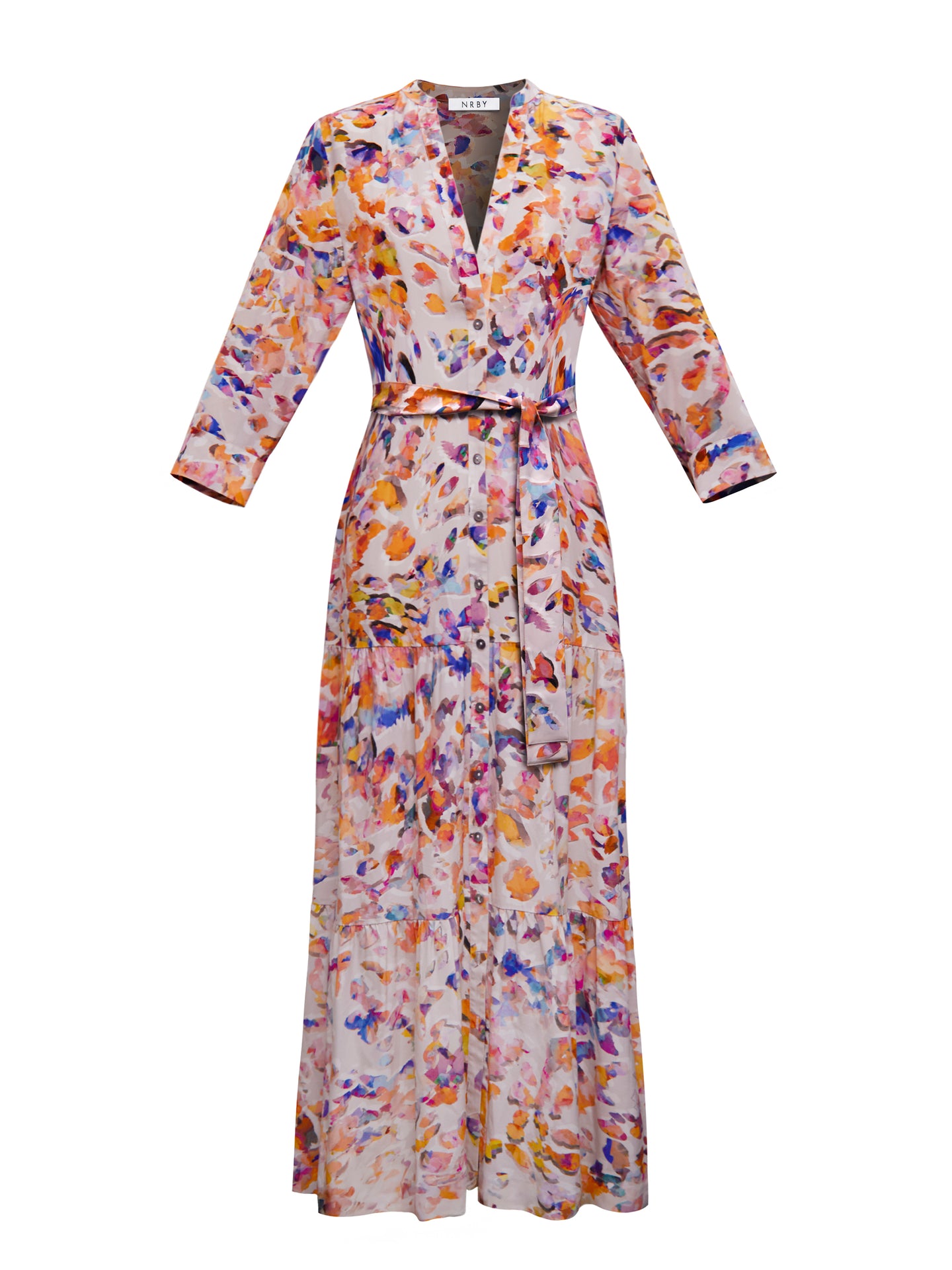 Avery silk sunset cloud maxi dress