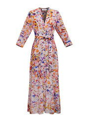 Avery silk sunset cloud maxi dress