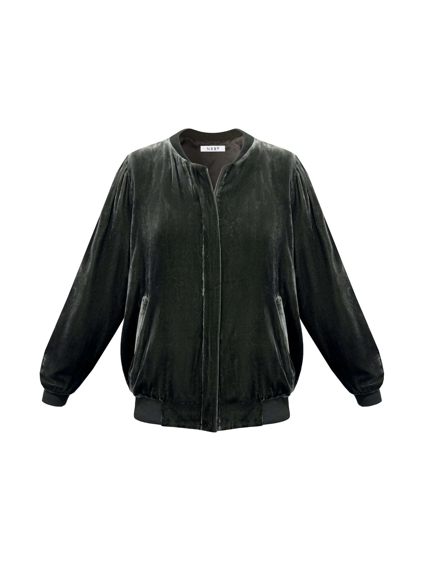 Bailey silk blend velvet bomber jacket - Khaki