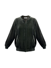 Bailey silk blend velvet bomber jacket - Khaki