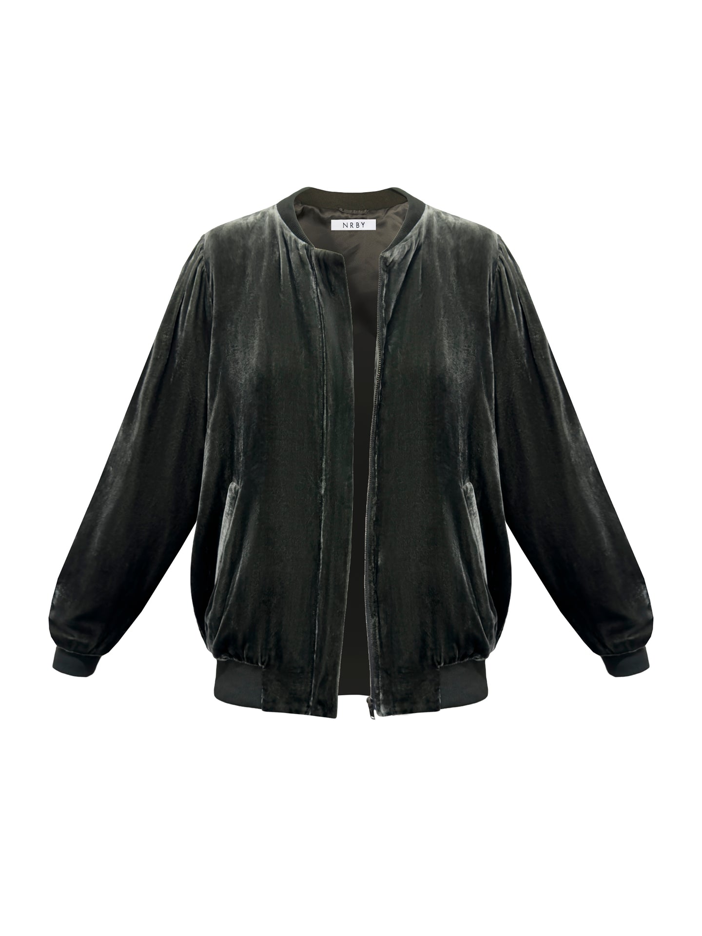 Bailey silk blend velvet bomber jacket - Khaki