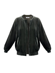 Bailey silk blend velvet bomber jacket - Khaki