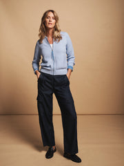 Bailey cotton cashmere bomber jacket - Blue