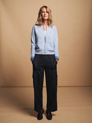 Bailey cotton cashmere bomber jacket - Blue