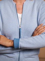 Bailey cotton cashmere bomber jacket - Blue