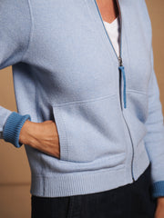 Bailey cotton cashmere bomber jacket - Blue