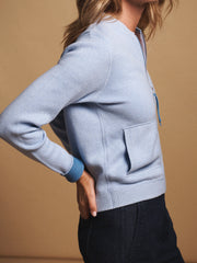 Bailey cotton cashmere bomber jacket - Blue