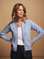 Bailey cotton cashmere bomber jacket - Blue