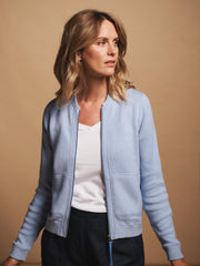 Bailey cotton cashmere bomber jacket - Blue