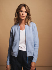 Bailey cotton cashmere bomber jacket - Blue