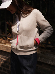 Bailey cotton cashmere bomber jacket - Silver grey / Pink